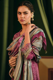 Pink Premium Corduroy Digital Print Casual Salwar Suit